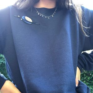 Navy Blue Oversized Crewneck